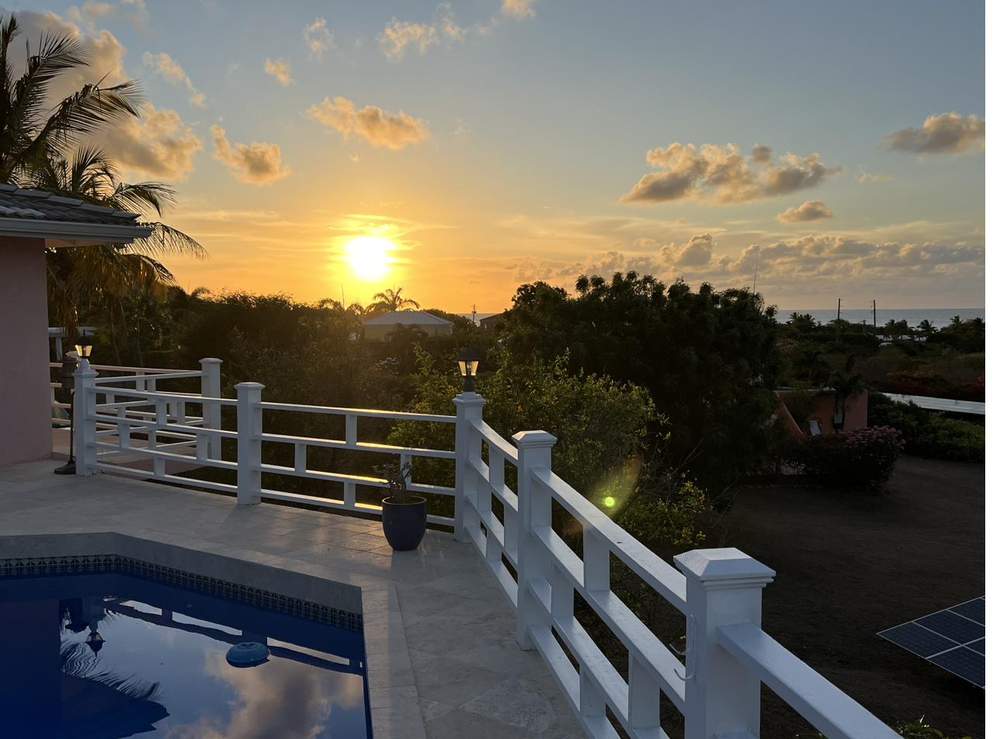 Pool deck sunset